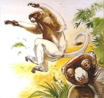 Frank Pé - Zeer groot schilderij ’2 Kapucijnapen’ | Catawiki