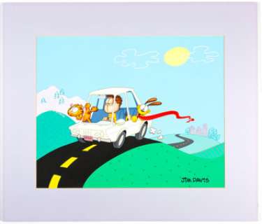 Jim Davis Studio - Garfield and Friends Painting Original Art (undated). It’s road trip time -- and Garfield and - | Heritage