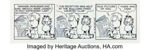 Davis, Jim | Jim Davis Garfield Consecutive Daily Comic Strip Original Art Group of 6 (PAWS/Universal Press Syndicate, 2008).... (Total: 6 Items) | Heritage