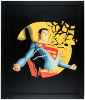 Artist, Unknown | "Superman Breaking Chains" Recreation Painting Original Art (undated).... | Heritage