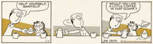 Davis, Jim | Jim Davis Garfield Daily Comic Strip Original Art dated 2-6-80 (United Feature Syndicate, 1980).... | Heritage