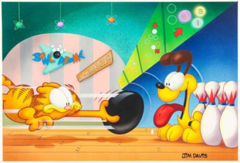 Jim Davis Studio | Jim Davis Studio - Garfield "Bowling" Illustration Original Art (1991).... | Heritage