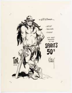 Joe Kubert - Tor as the Spirit Homage Illustration Original Art (1990). | Heritage