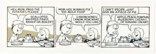 Jim Davis Garfield Daily Comic Strip Original Art dated 4-15-86 (United Feature Syndicate, 1986). | Heritage