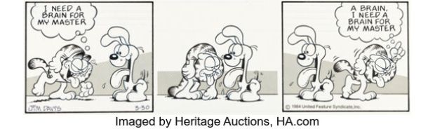 Jim Davis Garfield Daily Comic Strip Original Art dated 3-30-84 (United Feature Syndicate, 1984). | Heritage