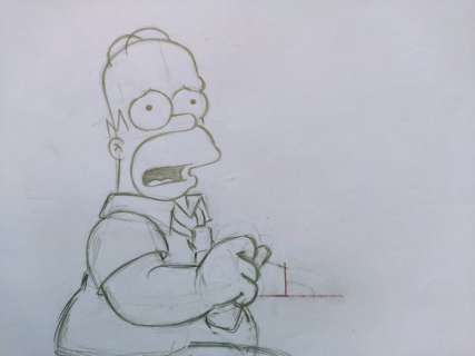 The Simpsons - Original Animation Art drawing - Homer - First edition | Catawiki