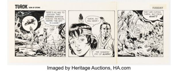 Alberto Giolitti Turok #2 Unpublished Daily Comic Strip Original Art (undated). (Total: 2 Items) | Heritage