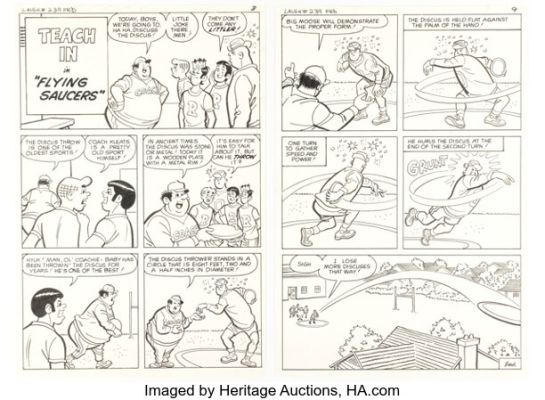 Al Hartley Laugh #239 "Flying Saucers" Complete 2-Page Story Original Art (Archie, 1971). (Total: 2 Original Art) | Heritage