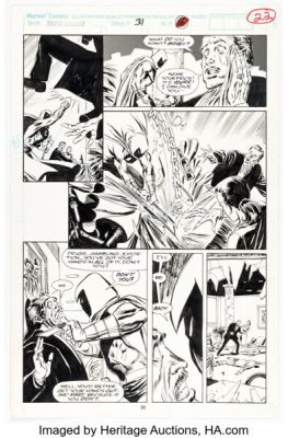Ron Garney and Tom Palmer Marc Spector: Moon Knight #31 Story Page 16 Original Art (Marvel, 1991). | Heritage