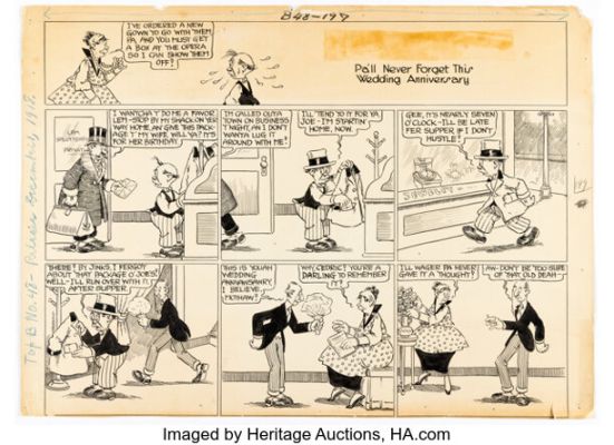 Charles Wellington Pa’s Son-In-Law Sunday Comic Strip Original Art dated 12-1-18 (Newspaper Feature Service, 1918). (Total: 2 Original Art) | Heritage