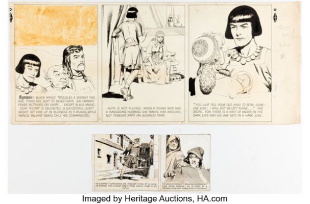 Hal Foster Prince Valiant #627 Partial Sunday Comic Strip Original Art dated 2-13-49 (King Features Syndicate, 1949). | Heritage
