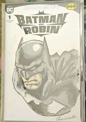DC Batman and Robin #1 Original Wrap Around Sketch Cover Art by Doom_Variant | eBay US (Buy It Now)
