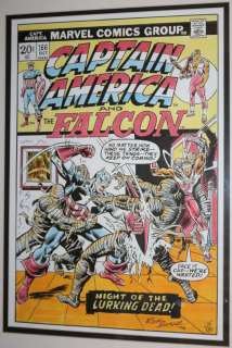 Dave Gutierrez, Rich Buckler - Captain America #166 Cover Recreation Framed - Cap And Falcon Vs. Mummies - 1973