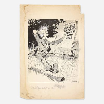 Fred L. Packer | Lot 358 - World War II Political Cartoon Original Art (1941) | Landry Pop Auctions