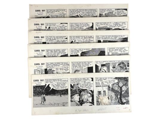 (6) David Wright Carol Day Comic Daily Strips | Weiss Auctions