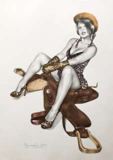 Giovanna Casotto - Illustrazione originale a colori â€œLa Cocca sulla sellaâ€- firmata - Loose page - (2017) | Catawiki