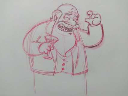 The Simpsons - Original drawing of Charles Darwin (Episode: The Monkey Suit) - Unique, VERY RARE | Catawiki