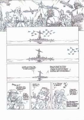 Gilles Cazaux | « L’oubliée du radeau de la Méduse »- Planche originale – Page 31 | Zic et Bul