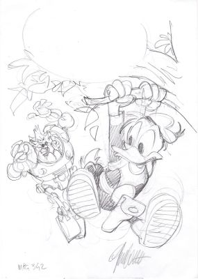 Giorgio Cavazzano | Mickey Parade (Géant) n.342 bozzetto di copertina | Tavole Originali