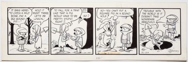 Sir Bagby Rick Hackney and Bill Hackney Original Ink Daily Comic Strip Art Signed BB07 | Charles Scott Gallery