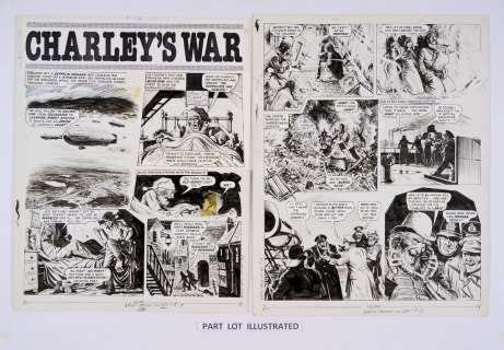 Charleys War: 4 original consecutive artworks (1980) by Joe Colquhoun… | Comic Book Auctions ltd