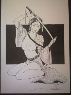G. Candita - original artwork "Guerriera con Katana" - Loose page | Catawiki