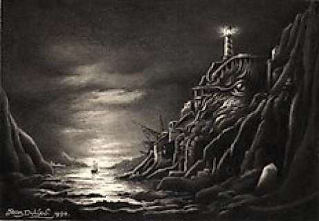 Jean Dulieu - Originele tekening - Fantasie-landschap - pencil - (1990) | Catawiki