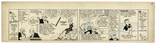 Chic Young Hand-Drawn ‘‘Blondie‘‘ Comic Strip From January 1931 Titled ‘‘Get This Straight‘‘ -- One of the Earliest Blondie Strips With a Recap of the Plot Thus Far