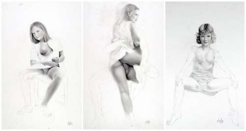 Aslan (Alain Gourdon Dit) | ASLAN Trois Illustrations Ã  la mine de plomb représentant trois&hellip | Coutau Bégarie