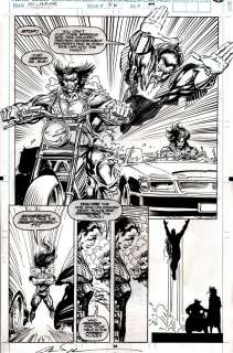 Dan Green, Marc Silvestri - wolverine #56 p 26 semi-splash (wolverine, gambit, sunfire! ) 1992