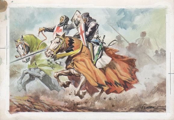 Ferdinando Tacconi | Crociati a cavallo | Tavole Originali