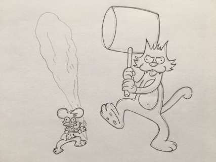 THE SIMPSONS - ITCHY&SCRATCHY - Unique copy | Catawiki