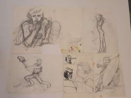 T. Liberatore - 5 original sketches - Loose page - Unique copy | Catawiki