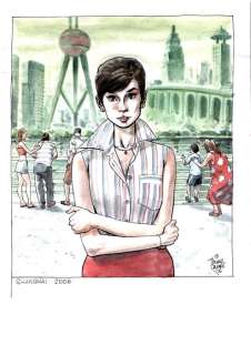 Julia - Illustrazione originale Firmata "Shanghai"- Campi - Loose page - First edition - (2006) | Catawiki