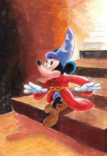 Tony Fernandez, Disney Artist | The Sorcerer’s Apprentice - Down The Stairs - Original Painting - Tony Fernandez Signed - EO | Catawiki