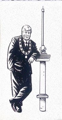 Erik Varekamp, ​​​​illustration originale du maire Ivo Opstelten à l’Euromast Rotterdam | Comic Art Masters