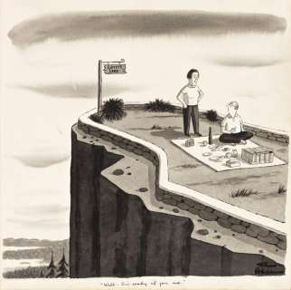 CHARLES ADDAMS (1912-1988) "Well, I’m ready if you are." [NEW YORKER / CARTOONS] | Swann Galleries