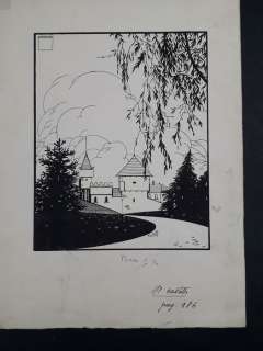 Enrico Mauro Pinochi | Enrico Mauro Pinochi - Illustrazione originale - Il Castello - Page volante | Catawiki