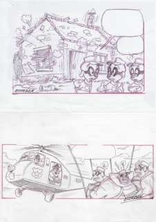 Esteban | Esteban - 2 Original Sketchdrawings - The Beagle Boys | Catawiki