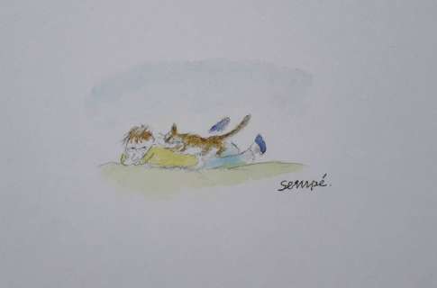 Sempé, Jean-Jacques | Sempé, Jean-Jacques - Dessin original couleur - Les Deux complices | Catawiki