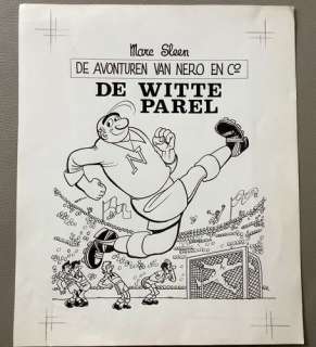 Marc Sleen | Sleen, Marc - Originele cover + inkleuring Nero - De witte parel - Het Volk 2e reeks - (1976) | Catawiki