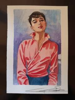 Giuseppe Candita | Audrey Hepburn/Julia - G. Candita - original artwork "Audrey o Julia?" - Page volante - Exemplaire unique (2021) | Catawiki