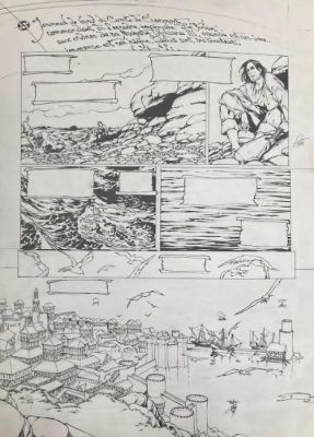 DESSIN ORIGINAL DE CHRISTIAN PATY POUR LA GESTE DES CHEVALIERS DRAGONS PLANCHE N°1 | Pulp’s