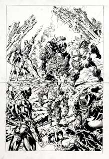 Mike Deodato - thunderbolts #110 double cover (8 heroes / villains including:green goblin, moonstone, radioactive man, bullseye, venom! ) 2005