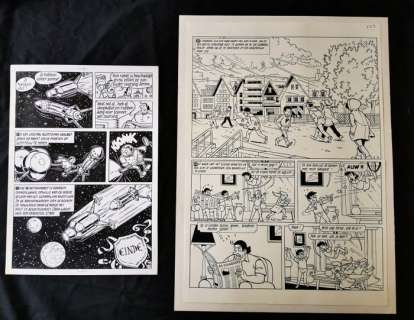 Studio Vandersteen | Jerom - 2 originele pagina’s - De kraters van Kukulus (slotpagina) + Het Schilder-ei (openingspagina) - (1979/1991) | Catawiki