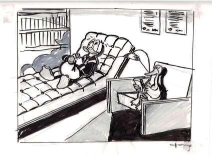 Tony Fernandez - Disney Artist | Donald Duck’s Therapy - Original Sketch - Tony Fernandez | Catawiki