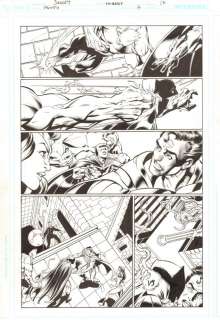 Art Thibert, Mark Bagley - Trinity #16 P.12 - Superman, Batman, & Wonder Woman Vs. Enigma & Despero Action - 2008