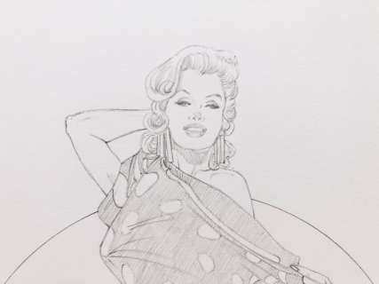 Giovanna Casotto | Giovanna Casotto - illustrazione originale a matita â€œMarilyn Monroeâ€ - 25x35 - firmata - Page volante (2021) | Catawiki