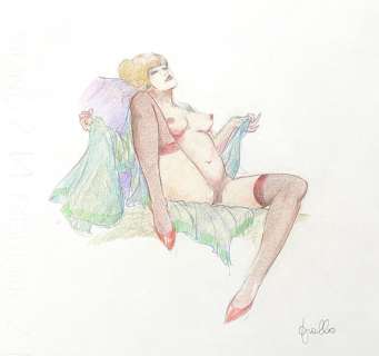Leone Frollo | Pin Up - Leone Frollo - illustrazione originale - Page volante | Catawiki