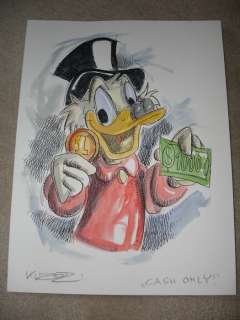 Stefan Klausewitz | Original artwork by German artist Stefan Klausewitz - Scrooge McDuck "CASH ONLY!" - (2021) | Catawiki